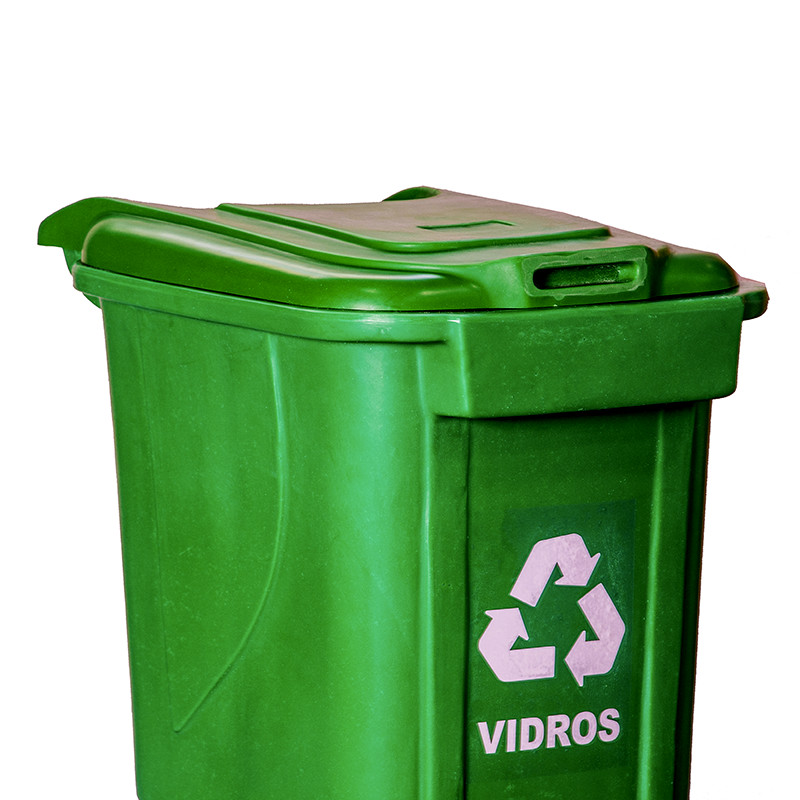 Coletor reciclado plastico ecologico verde tipo lixeira coleta seletiva  Natural Limp 