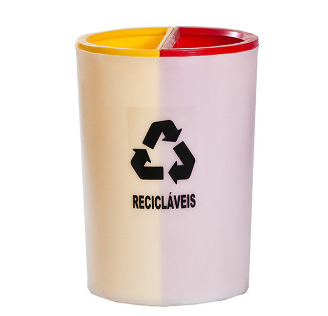 Coletor para lixo reciclavel nao reciclavel lixeira seletiva 2 em 1