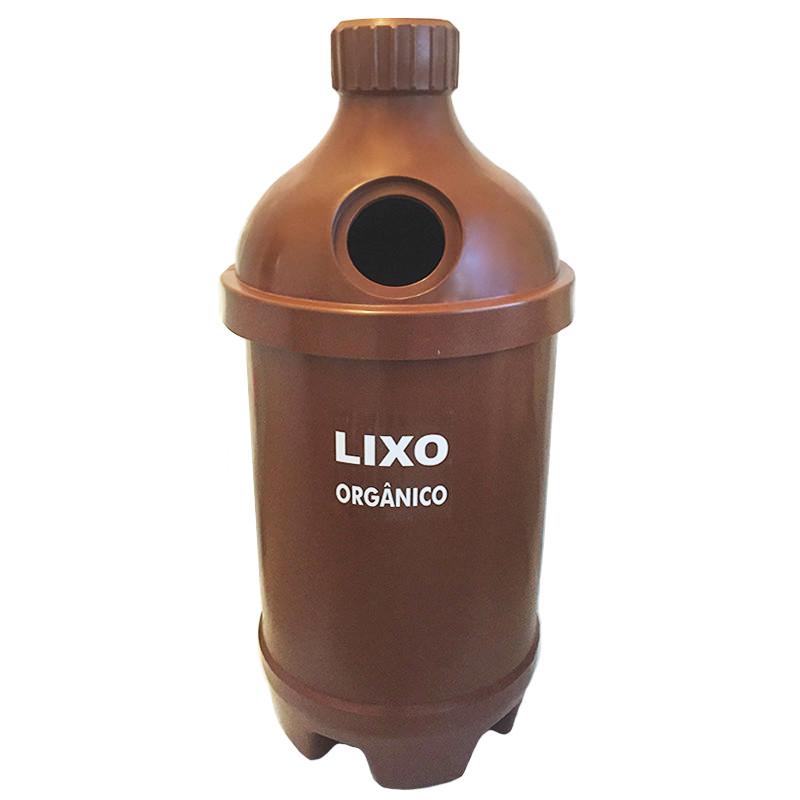 Lixeira modelo Garrafa PET 200 litros Coletor reciclado