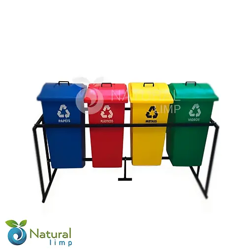 Lixeira de plástico para reciclagem