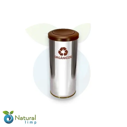 Lixeira inox para triagem de resíduos