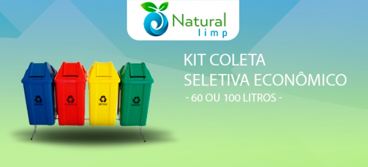 Natural Limp - Kit Coleta Seletiva com Suporte CSS-60 / CSS-100 