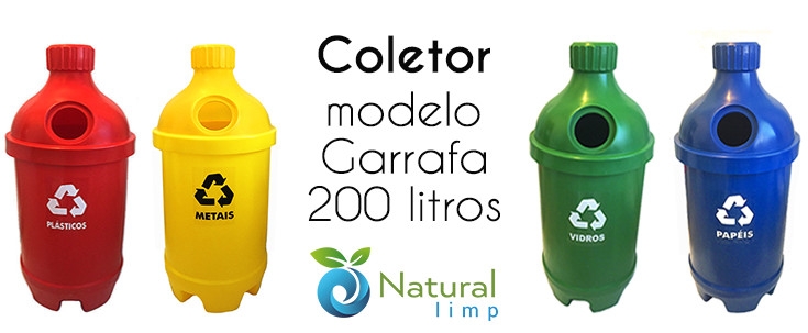 Natural Limp - Lançamento!! Coletor modelo Garrafa - 200 litros 