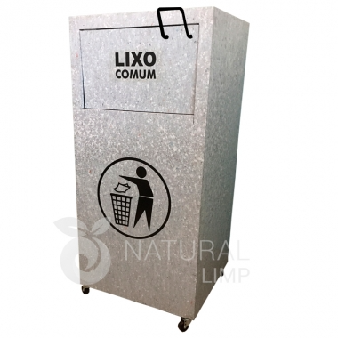 Lixeira fast-food quadrada em placa ecológica | Natural Limp