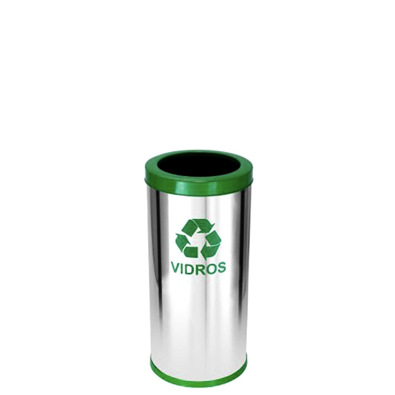 Lixeira em inox com aro colorido - 25 litros | Natural Limp