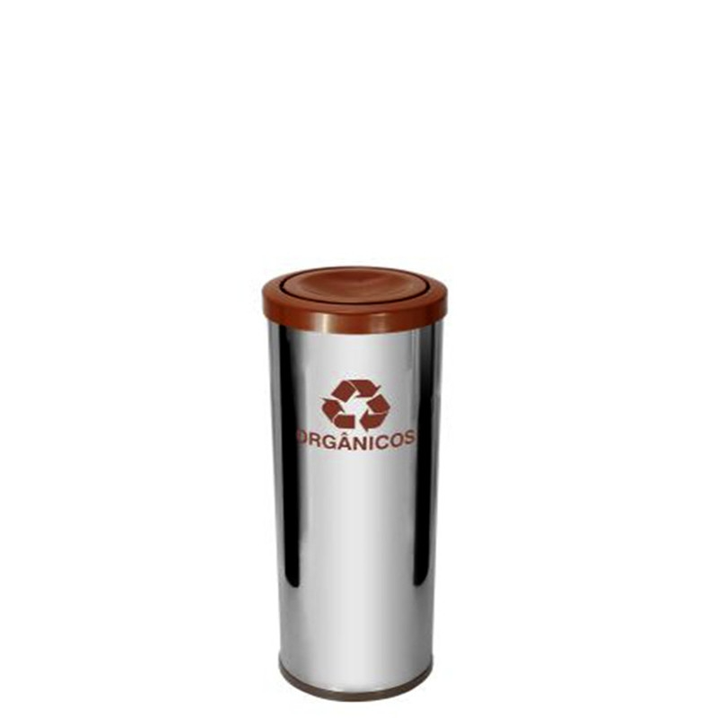 Lixeira em aço inox Premium com tampa plástica colorida - 25 litros | Natural Limp