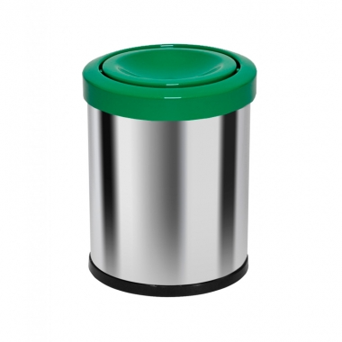 Lixeira inox com tampa inox flip-top colorida - 14 litros | Natural Limp
