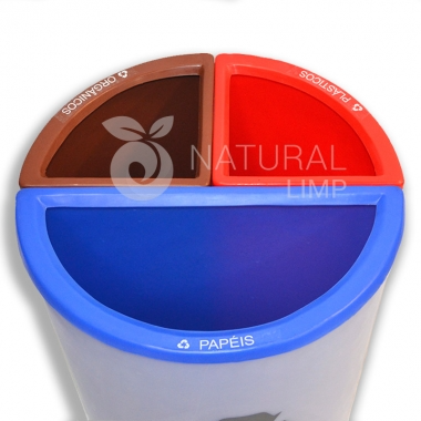 Lixeira MIX Design exclusivo 3 em 1 - 50 litros | Natural Limp