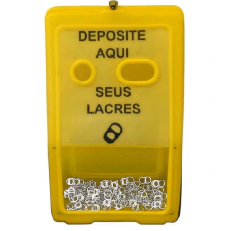 Coletor 30 Litros Frente Transparente Para Parede - Pilhas ou Lacres | Natural Limp