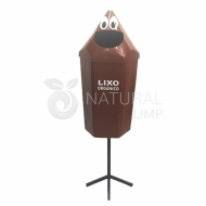Natural Limp - Coletor modelo Lápis para Coleta Seletiva - 50 litros com poste individual
