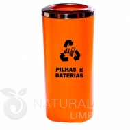 Natural Limp - Coletor para pilhas e baterias aro inox 50 litros 
