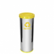 Natural Limp - Lixeira em aço inox Premium com tampa inox colorida - 40 litros