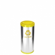 Natural Limp - Lixeira em aço inox Premium com tampa plástica colorida - 25 litros