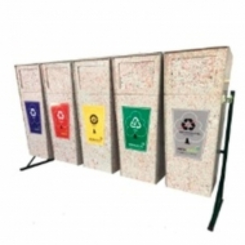 Suporte galvanizado c/04 coletores Ecológicos 60 litros | Natural Limp